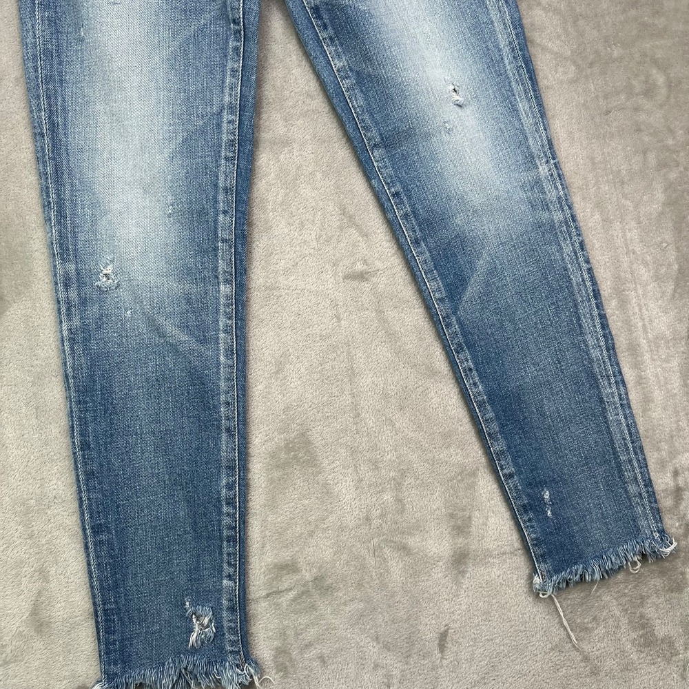 Moussy Vintage Jeans Women 24 Blue Diana Skinny Low Rise Made in Japan Denim New - Picture 5 of 16